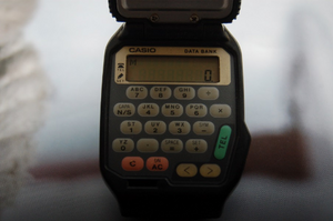 Casio Flip Top Data Bank Calculator Wristwatch FTP 30